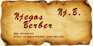 Njegoš Berber vizit kartica